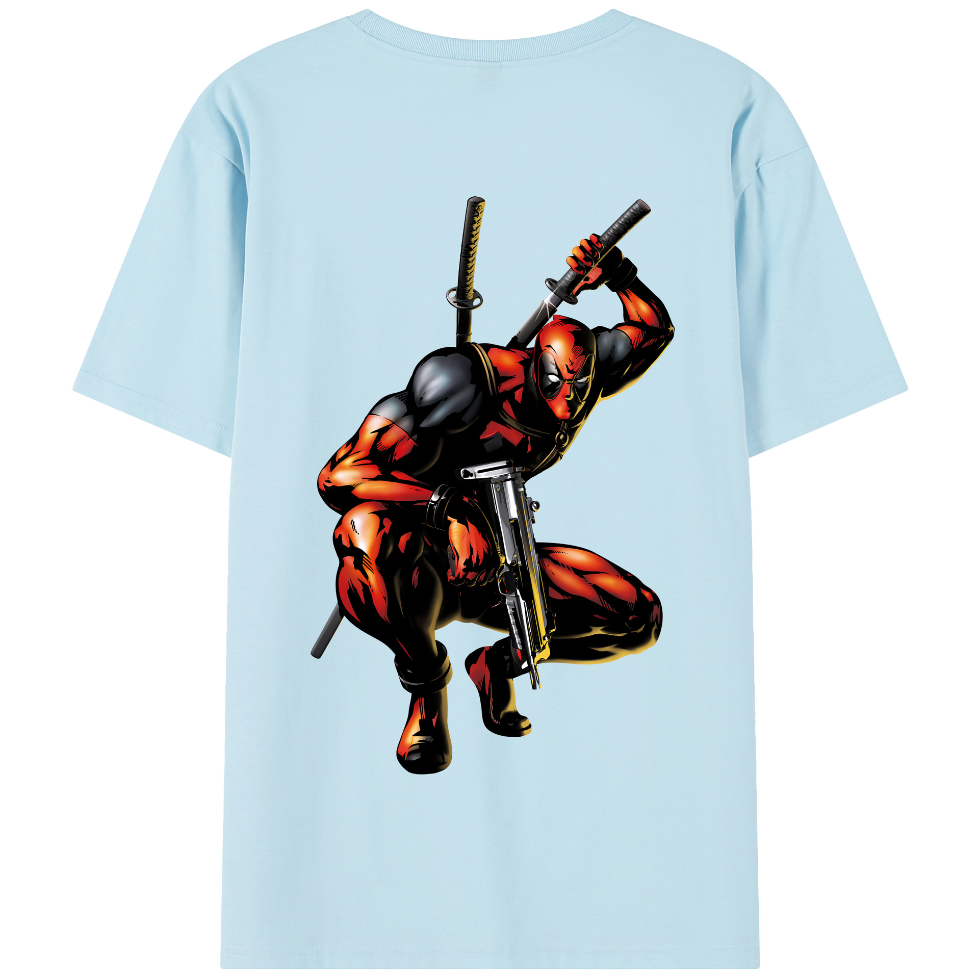 （画像用） Deadpool デッドプール 綿100％半袖Tシャツ（背面プリント）